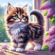 Схема вышивки «котик»