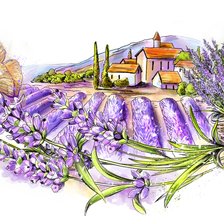 Схема вышивки «Лавандовое поле»