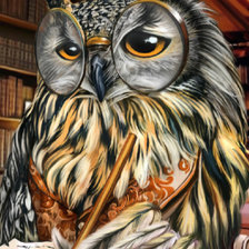 Схема вышивки «Учёный филин»