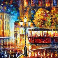 Схема вышивки «Трамвай. Леонид Афремов»