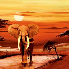 Схема вышивки «Закат в саванне»