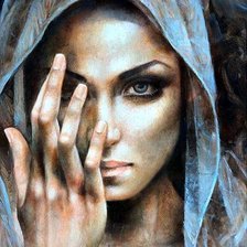 Схема вышивки «Женский портрет. Артур Брагинский»