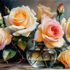 Схема вышивки «Розы в вазе»