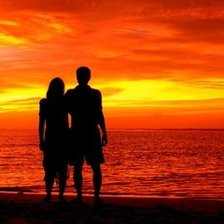 Схема вышивки «Пара на берегу»