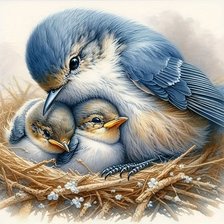 Схема вышивки «Под маминой опекой»