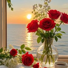 Схема вышивки «Цветы на окне»