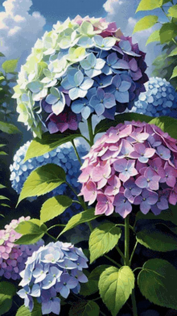 Гортензия - цветы - предпросмотр