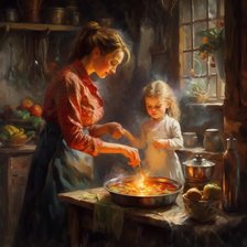 Схема вышивки «Мама и дочка»