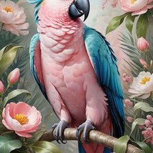 Схема вышивки «розовый попугай»