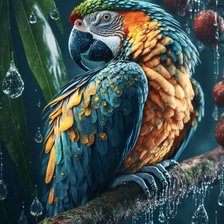 Схема вышивки «попугай в джунглях»