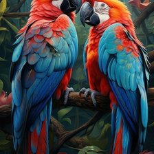 Схема вышивки «попугай в джунглях»