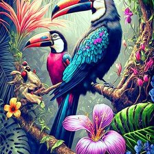 Схема вышивки «туканы»