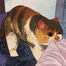 Схема вышивки «Котенок и одеяло»