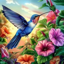 Схема вышивки «колибри»