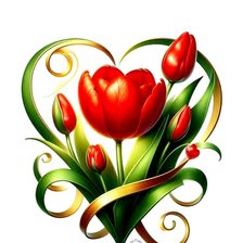 Схема вышивки «Тюльпановое серце»