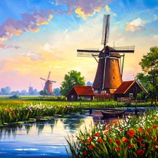 Схема вышивки «Мельницы»