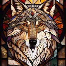 Схема вышивки «Vitrail loup»