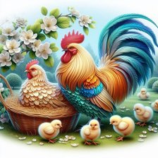 Схема вышивки «Счастливое семейство»