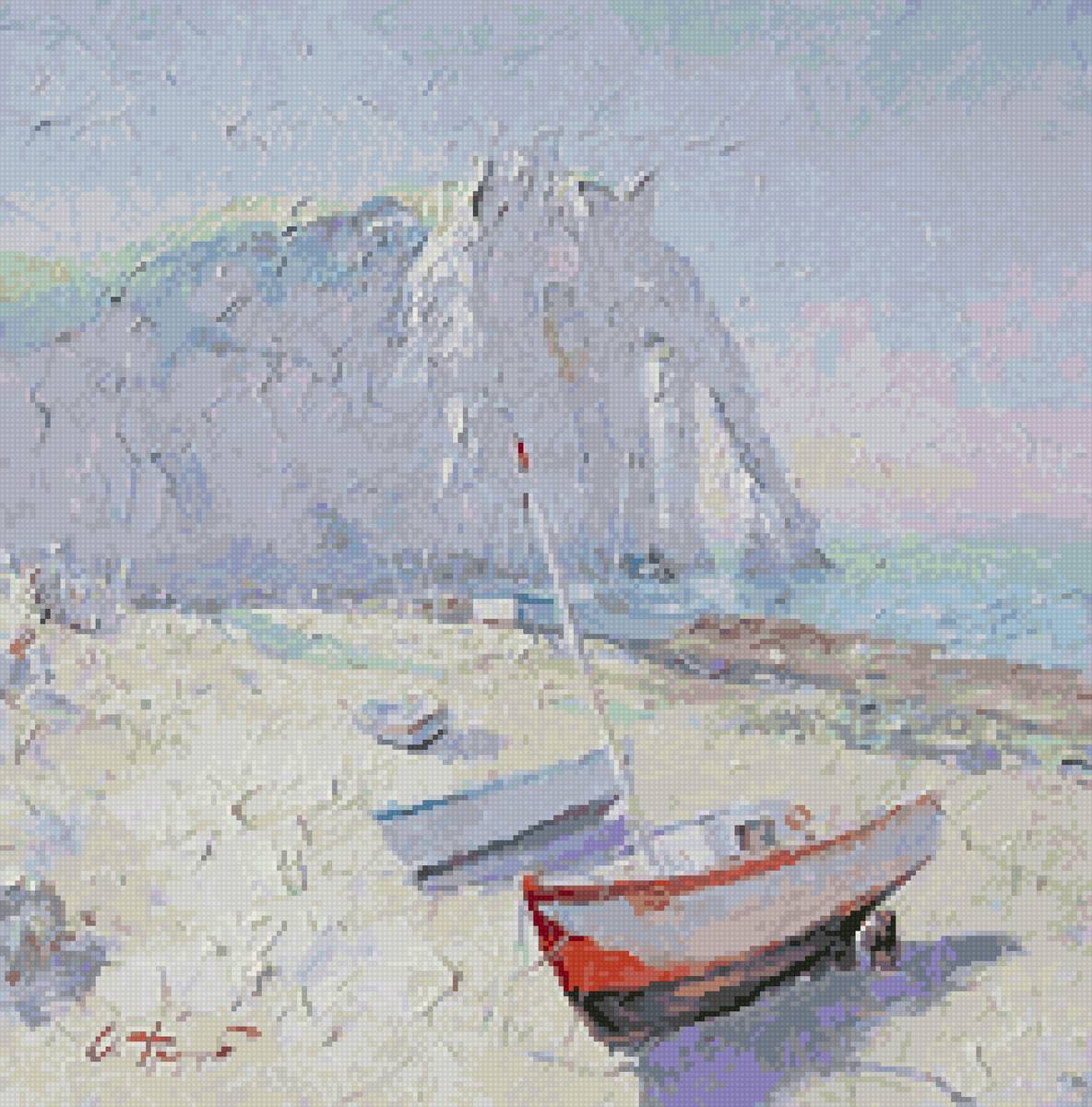 №2898408 - лето море пейзаж берег лодки песок - предпросмотр