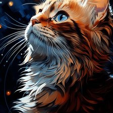 Схема вышивки «Chat regardant le ciel»