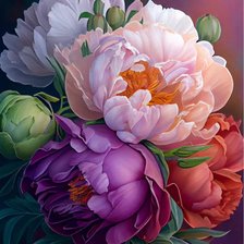 Схема вышивки «Bouquet de pivoines»