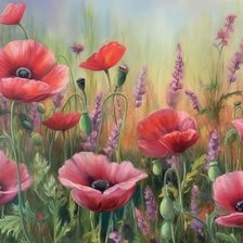 Схема вышивки «Маки»