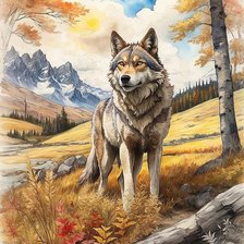 Схема вышивки «Волк. Гаймик Кормик»