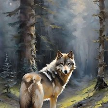 Схема вышивки «Волк. Люсси Билодау»