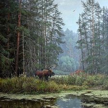 Схема вышивки «Лось. Валерий Артамонов»