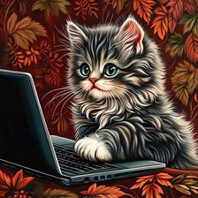 Схема вышивки «котик»