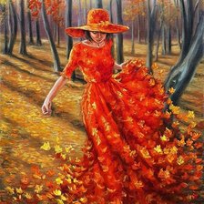 Схема вышивки «Госпожа Осень»