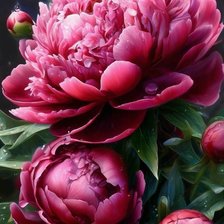 Схема вышивки «Пион»