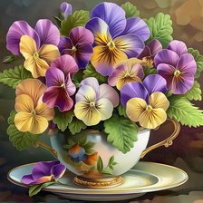 Схема вышивки «Анютины глазки»