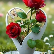 Схема вышивки «Красные розы»