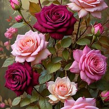 Схема вышивки «Куст роз»