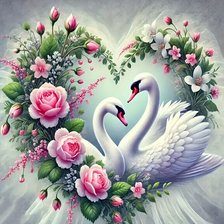 Схема вышивки «лебединая верность»