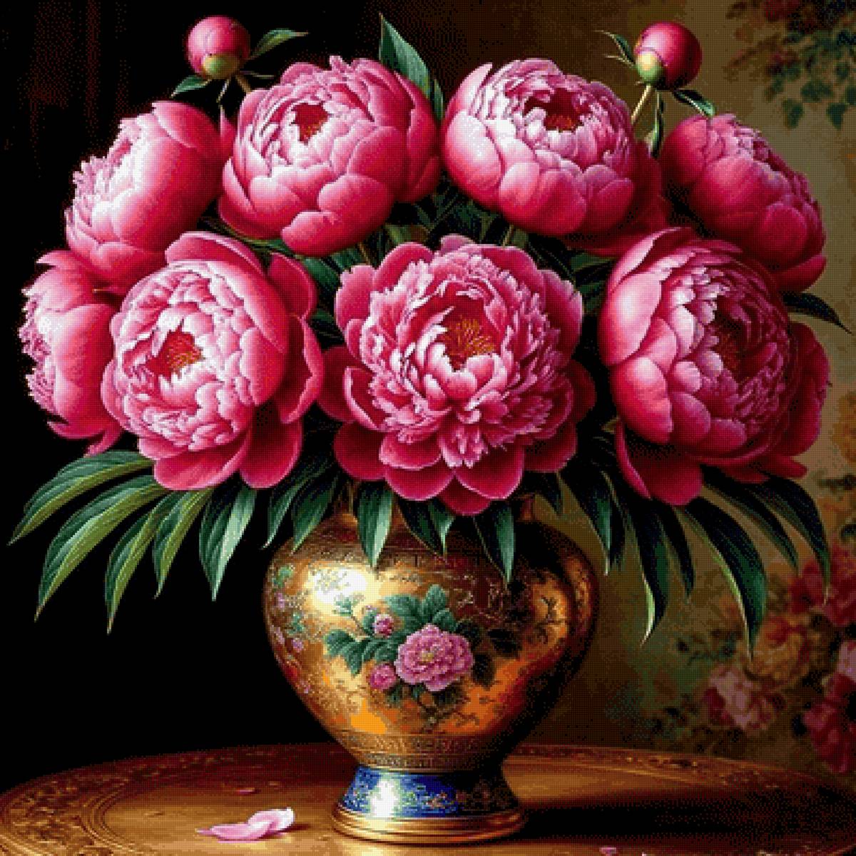 Малиновые пионы - цветы - предпросмотр