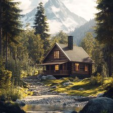 Схема вышивки «Дом в лесу»