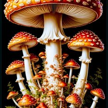 Схема вышивки «Грибы»