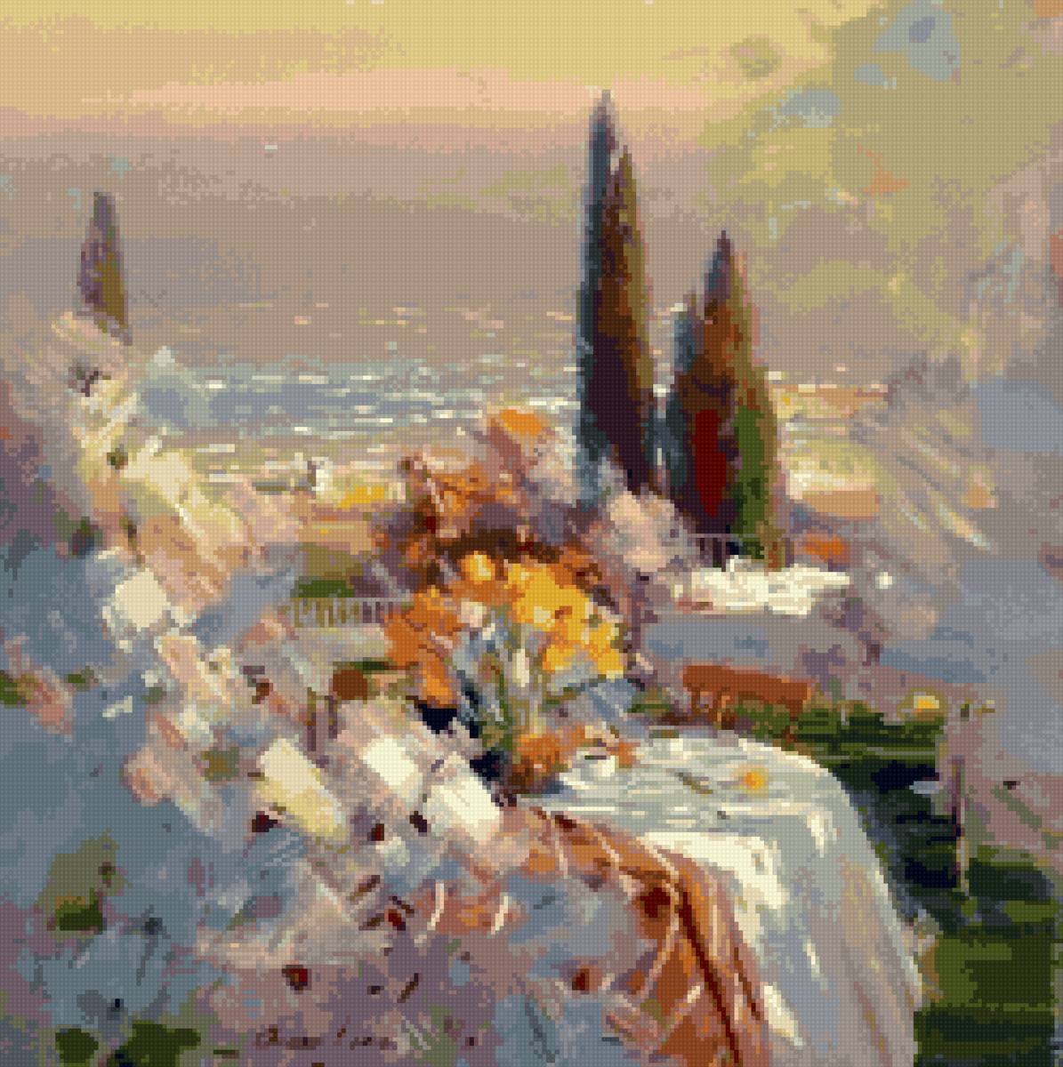 №2902310 - море лето кипарисы - предпросмотр