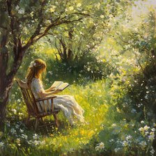 Схема вышивки «Девушка с книгой»