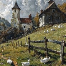 Схема вышивки «Старая деревня»