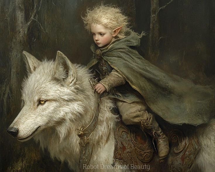 Elf with wolf - оригинал