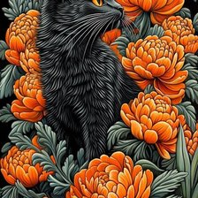 Схема вышивки «Хранитель хризантем»