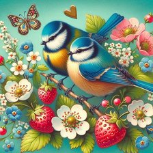 Схема вышивки «птицы»