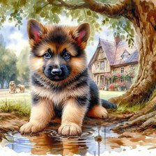 Схема вышивки «Собака»