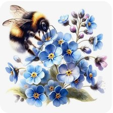 Схема вышивки «Пчелка на незабудках»