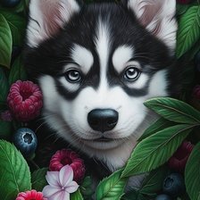 Схема вышивки «Хаски»