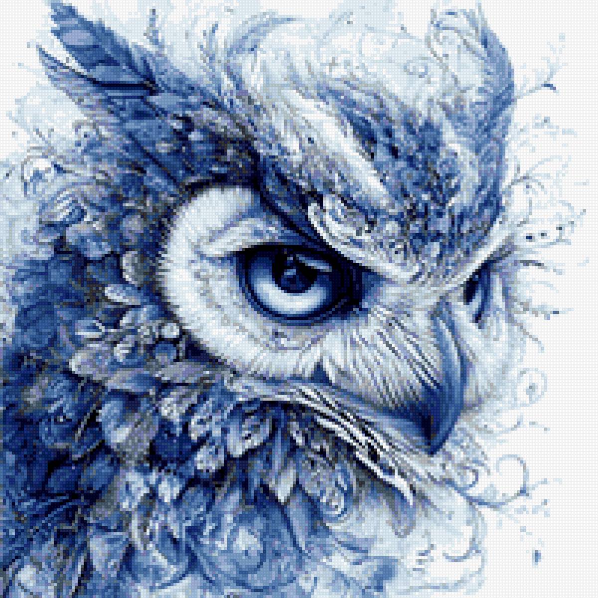 hibou bleu - hibou, animaux - предпросмотр