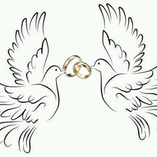 Схема вышивки «Голуби с кольцами»